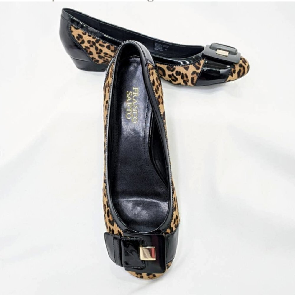 Franco Sarto SZ8N Cameo fur animal patent leather ballet flat Old $ Quite Luxury